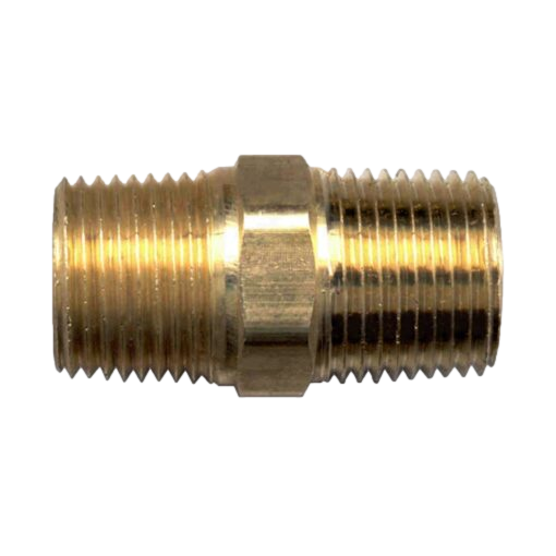 Brass Hex Nipple 3/8 x 3/8 MPT